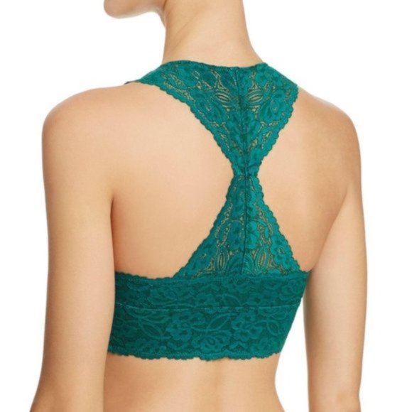 Free People Galloon Lace Racerback Bra M Green - Picture 8 of 10